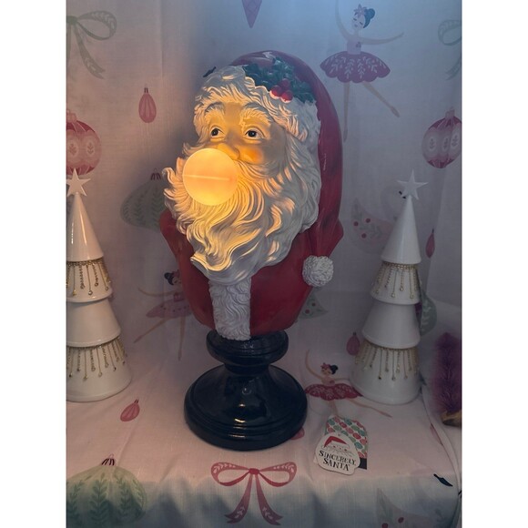 Viral Santa Blowing Bubblegum Bust Lightup - Picture 6 of 6
